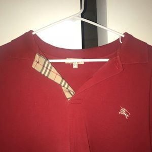 Red Burberry Polo